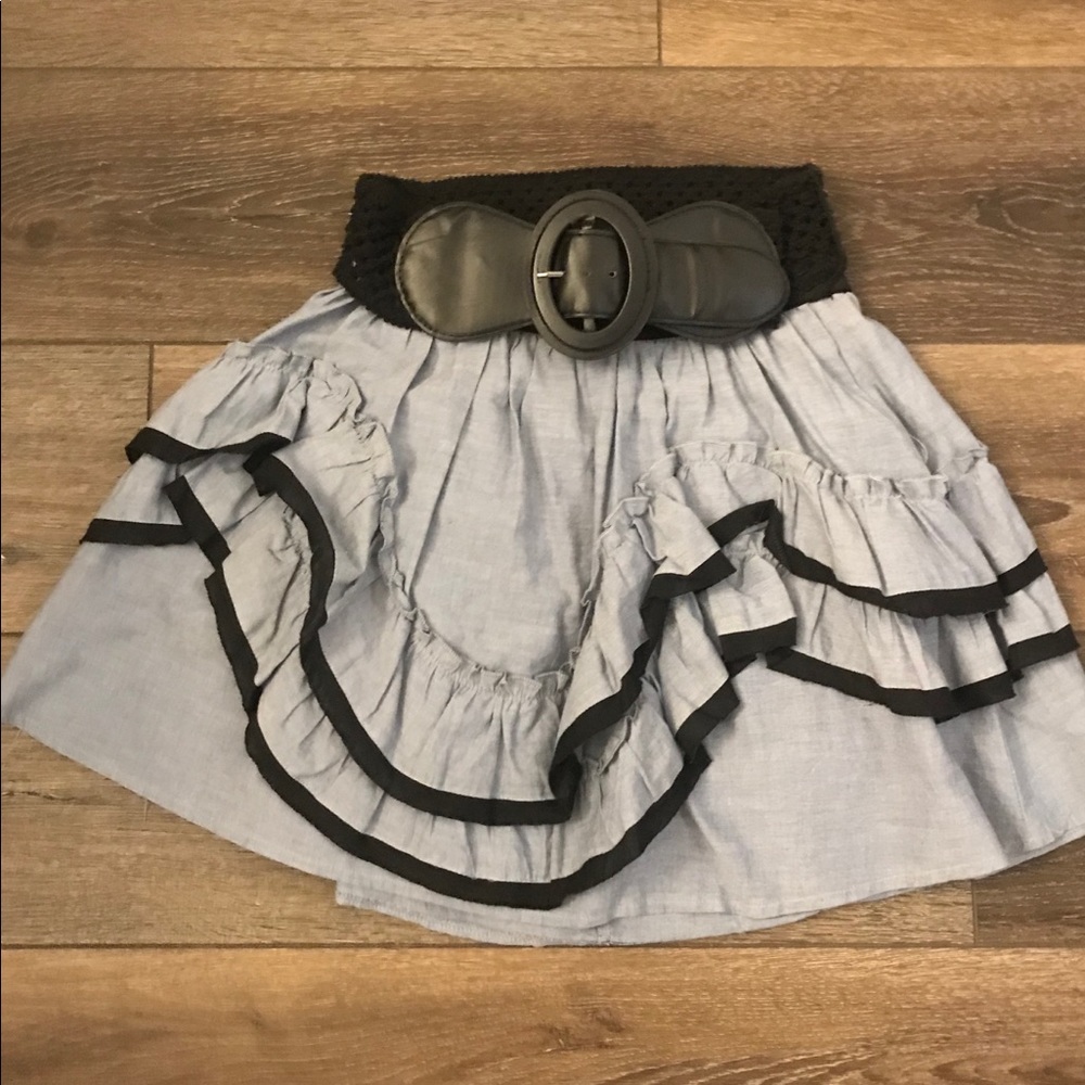 Belted Ruffle Skirt